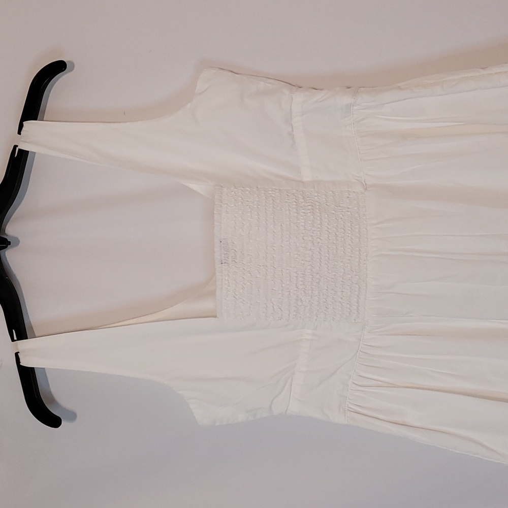 J Crew Women's White Button Front Cotton Popplin Dress - Picture 9 of 12